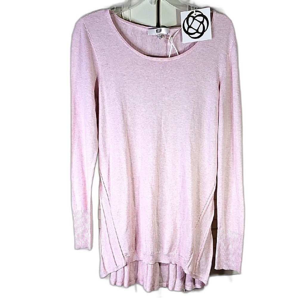 NWT Sweater Pink Long Sleeve Cashmere Blend Unique Back Style Size L